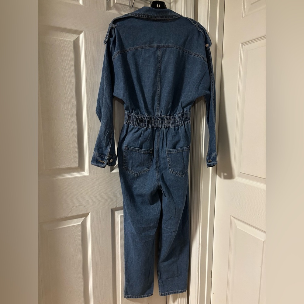 MaCherie Blue Denim Stylish Vintage Style 80’s Boho Style Jumpsuit - Picture 4 of 14